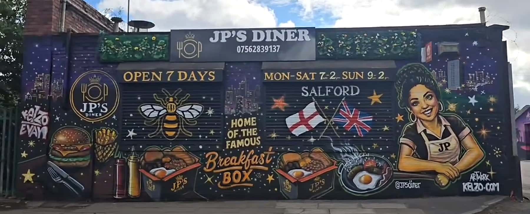 JPS Diner shopfront in Salford