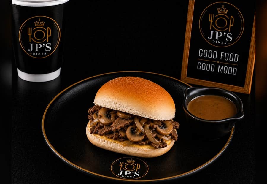Beef, Onion, Mushroom and Gravy Hot Sandwich