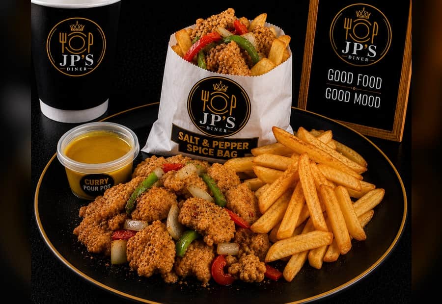 Salt and Pepper Chicken Spice Bag and Chips